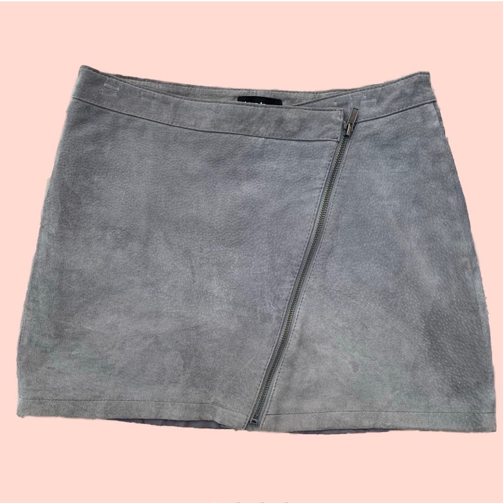 Grey suede skirt from Bebe. Real suede leather